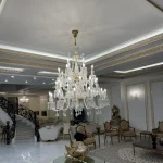 لوستر مدل باکارا 36 شاخه گرید A سفید لوکس-دو