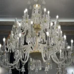 لوستر مدل باکارا 36 شاخه گرید A سفید لوکس-سه