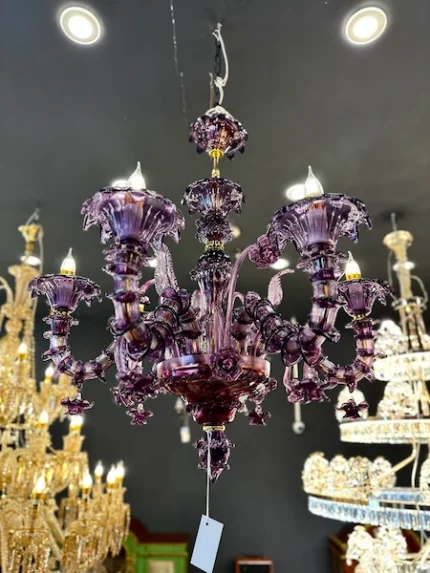 لوستر مدل‌ مورانو رزونیکا تک ستون 6 شاخه