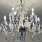 لوستر مدل باکارا 12 شاخه سفید آبی-سه