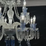 لوستر مدل باکارا 12 شاخه سفید آبی-دو