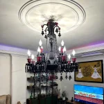 لوستر مدل باکارا 12 شاخه مشکی قرمز-یک