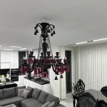 لوستر مدل باکارا 12 شاخه مشکی قرمز-چهار