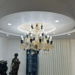 لوستر مدل باکارا 18 شاخه عسلی مشکی-یک