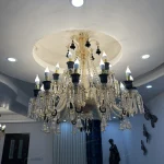 لوستر مدل باکارا 18 شاخه عسلی مشکی-دو