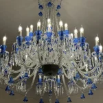 لوستر مدل باکارا 32 شاخه سفید آبی-دو