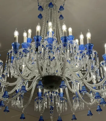 لوستر مدل باکارا 32 شاخه سفید آبی-دو