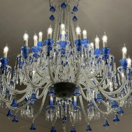 لوستر مدل باکارا 32 شاخه سفید آبی-دو