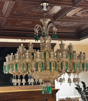 لوستر مدل باکارا 36 شاخه شامپاینی سبز-دو