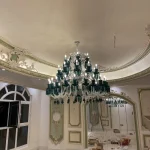 لوستر مدل باکارا 45 شاخه سفید سبز-سه