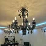 لوستر مدل باکارا 8 شاخه سبز مشکی-یک