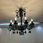 لوستر مدل باکارا 8 شاخه سبز مشکی-دو
