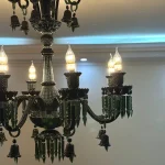 لوستر مدل باکارا 8 شاخه سبز مشکی-سه