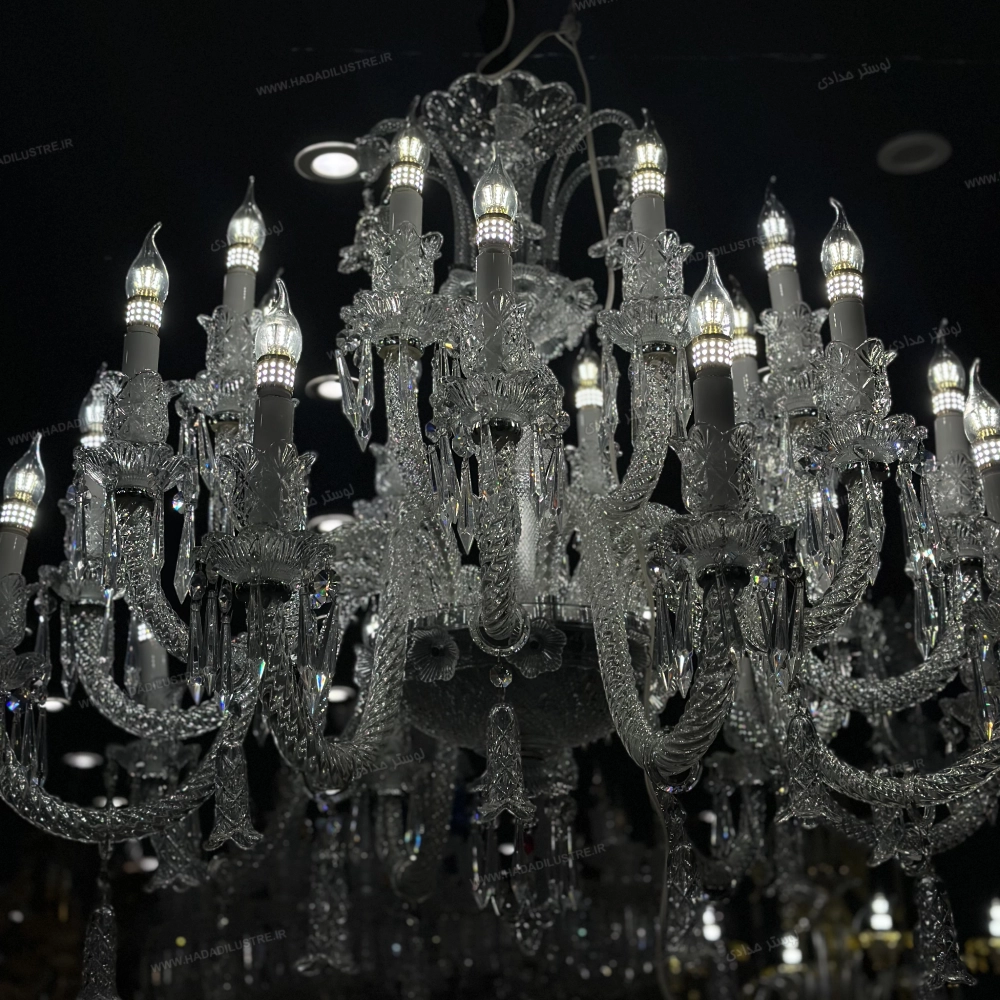 لوستر مدل باکارا نیوفیس 24 شاخه-1 لوستر مدل باکارا نیوفیس 24 شاخه-یک