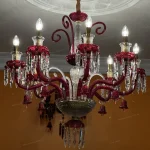 لوستر مدل باکارا ویولت 8 شاخه سفید قرمز-یک