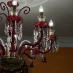 لوستر مدل باکارا ویولت 8 شاخه سفید قرمز-سه