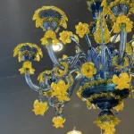 لوستر مدل مورانو 10 شاخه آبی زرد-دو