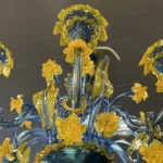 لوستر مدل مورانو 10 شاخه آبی زرد-سه