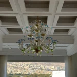 لوستر مدل مورانو 12 شاخه 3 بازو پنج رنگ-یک