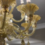 لوستر مدل مورانو 15 شاخه عسلی-سه