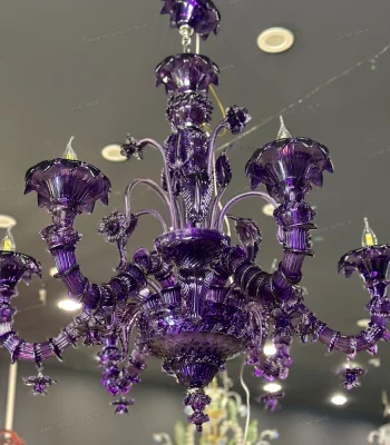 لوستر مدل مورانو میکس 6 شاخه بنفش-یک