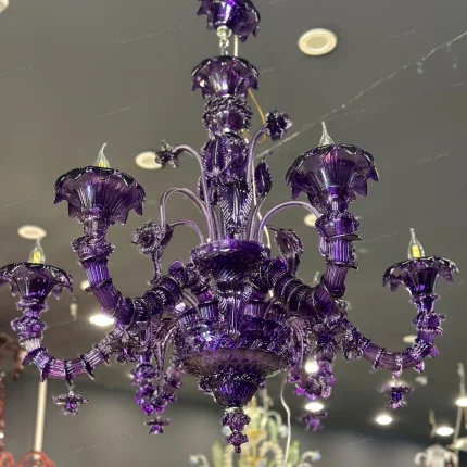 لوستر مدل مورانو میکس 6 شاخه بنفش-یک