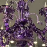 لوستر مدل مورانو VIP میکس دست ساز 6 شاخه بنفش-دو