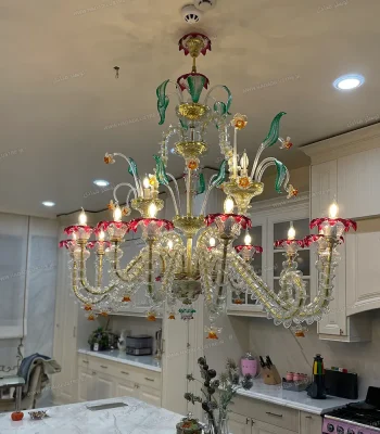 لوستر مدل اوال مورانو سایز 16 شاخه