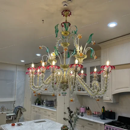 لوستر مدل اوال مورانو سایز 16 شاخه