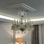 لوستر مدل باکارا 18 شاخه سفید عسلی-دو