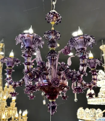 لوستر مدل مورانو 6 شاخه بنفش-یک