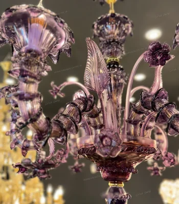 لوستر مدل مورانو 6 شاخه بنفش-دو