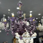 لوستر مدل مورانو 6 شاخه بنفش-سه