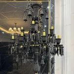 کنار سالنی مدل باکارا 12 شاخه فول مشکی-یک