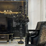 کنار سالنی مدل باکارا 12 شاخه مشکی-دو