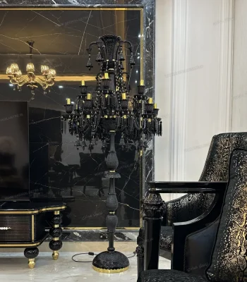 کنار سالنی مدل باکارا 12 شاخه مشکی-دو