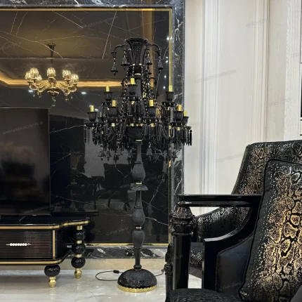 کنار سالنی مدل باکارا 12 شاخه مشکی-دو