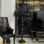 کنار سالنی مدل باکارا 12 شاخه مشکی-چهار