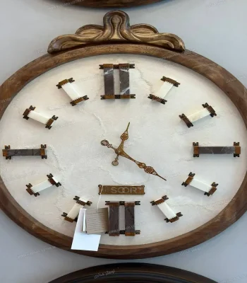 ساعت دیواری چوبی دست ساز و دکوراتیو 60cm