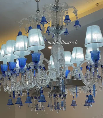 لوستر مدل لاینر سفید آبی سایز 10 شاخه