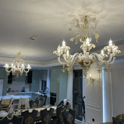 لوستر مدل مورانو رزا سایز 8 شاخه