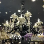 لوستر مدل مورانو رزونیکا دودی مشکی سایز 12 شاخه