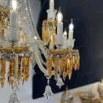 لوستر مدل باکارا سفید عسلی سایز 18 شاخه