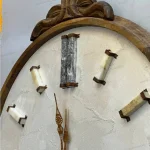 ساعت دیواری چوبی دست ساز و دکوراتیو 90 cm سفید و سبز