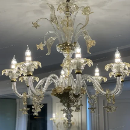 لوستر مدل مورانو رزا سایز 8 شاخه