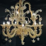 لوستر مدل مورانو عسلی سایز 9 شاخه