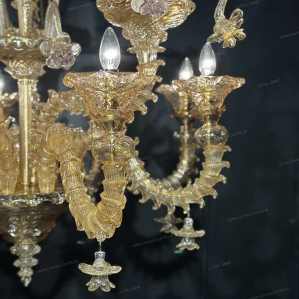 لوستر مدل مورانو عسلی سایز 9 شاخه