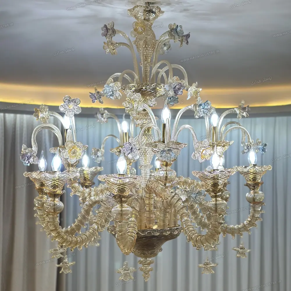 murano-model-chandelier-size-12-branches1 لوستر مدل مورانو سایز 12 شاخه