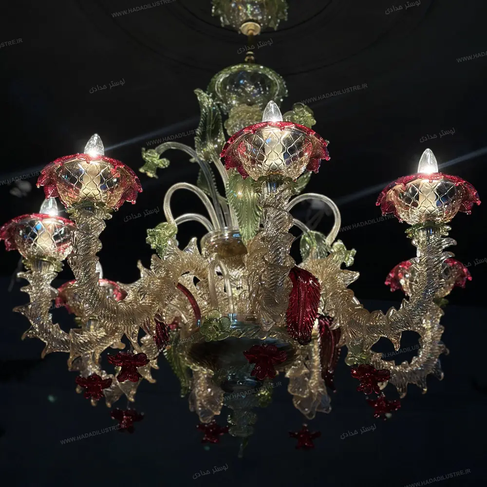 murano-model-chandelier-size-8-branches1 لوستر مدل مورانو سایز 8 شاخه