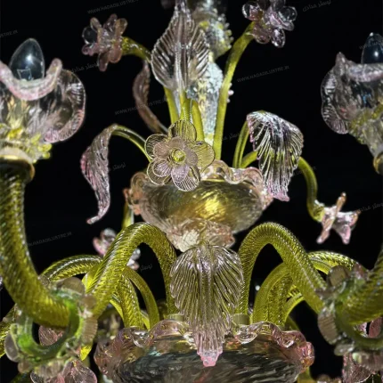 لوستر مدل مورانو رزا سایز 8 شاخه